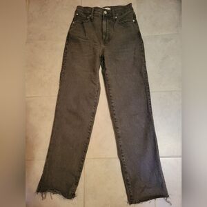 Madewell Jeans Womens 25 Perfect Vintage Straight Leg Gray Raw Hem High Rise